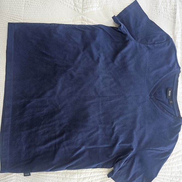 Boss V-Neck Short Sleeve Tee in Navy - Picture 2 of 16